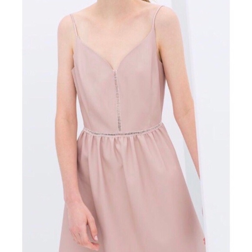 Zara Leather Blush Pink Dress